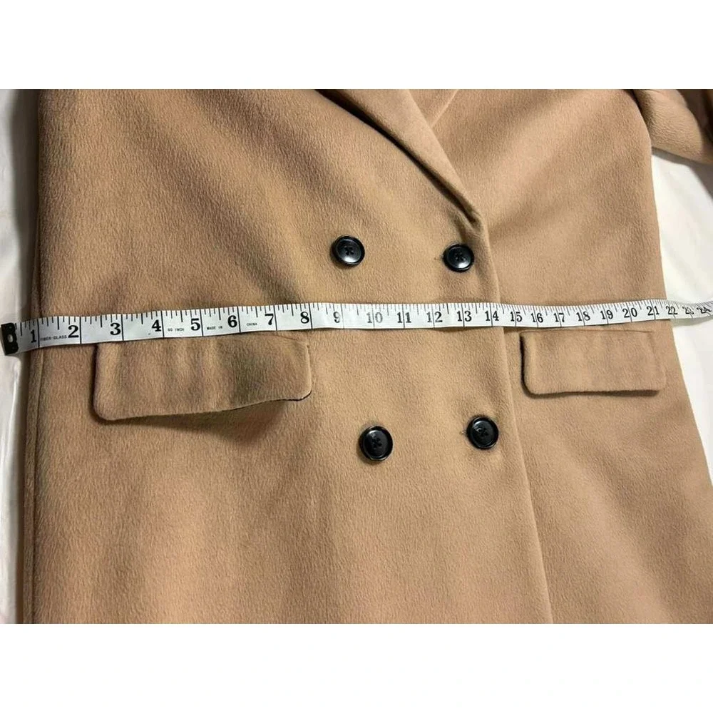 Forever 21 with Purpose Camel Tan Double Breasted Longline Coat Mens Medium M‎